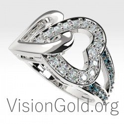 Γυναικειο Δαχτυλιδι  Καρδια Με Διαμαντια 0676