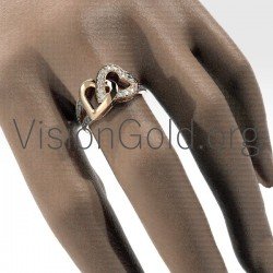 Damenring Herzen mit Diamanten 0676