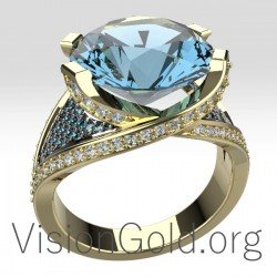 Unique Aquamarine Engagement Ring 0677