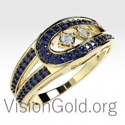Anillo Oro 18K Con Diamantes 0674