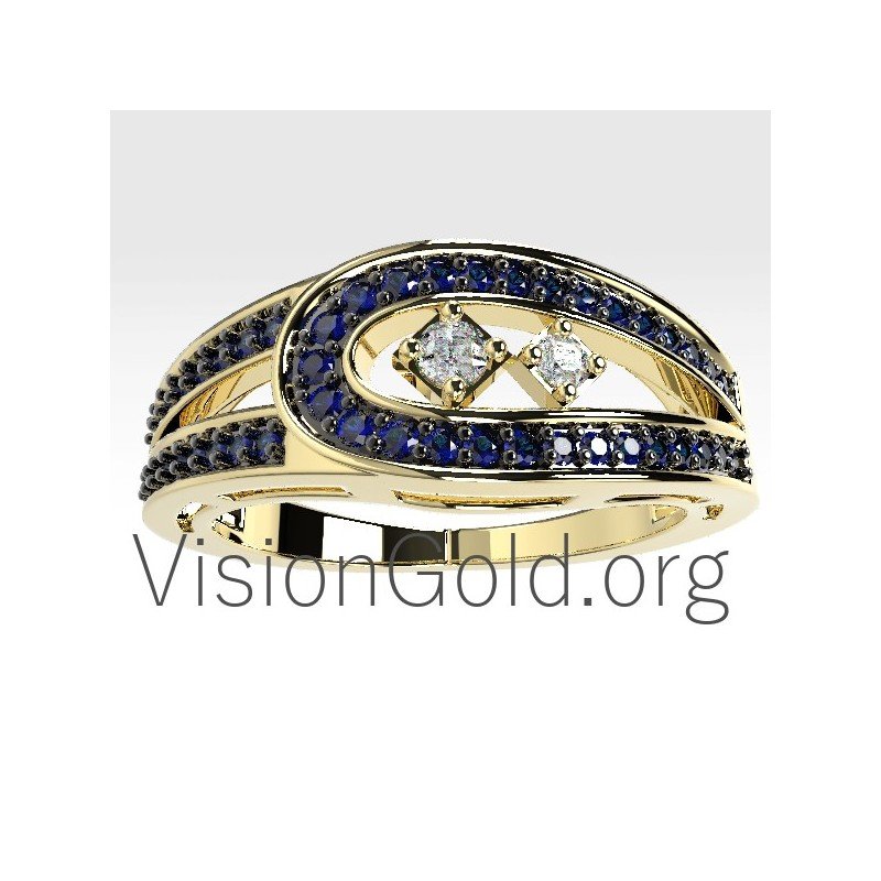 Anillo Oro 18K Con Diamantes 0674