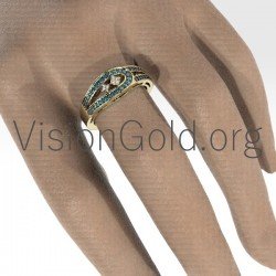 Anillo Oro 18K Con Diamantes 0674
