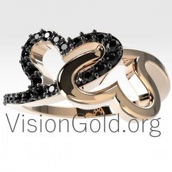 Anillo Oro Dos Corazones Con Diamantes 0673