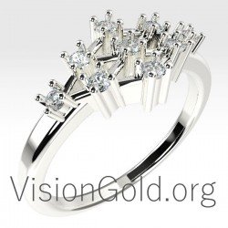Золотое кольцо с бриллиантами-Женские кольца 0672