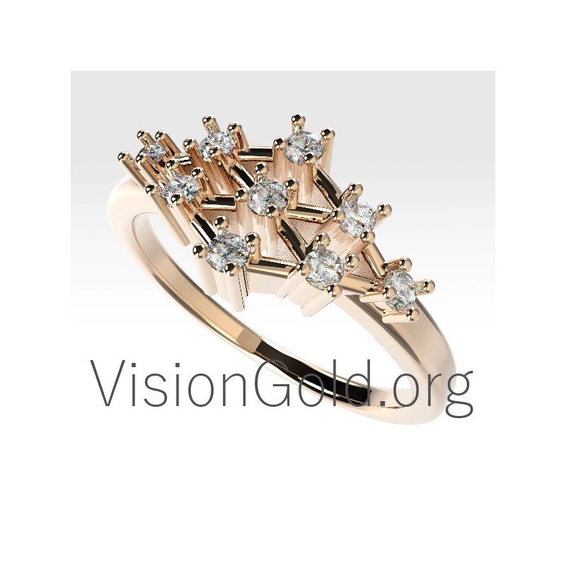 Anillo Oro Con Diamantes-Anillos Mujer 0672