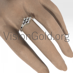 Gold Ring With Diamonds-Womens Rings 0672
