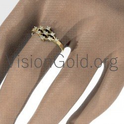 Gold Ring With Diamonds-Womens Rings 0672