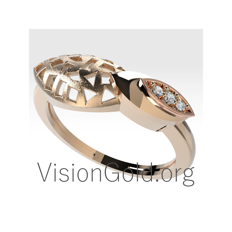 Gold Ring With Diamonds for Women Online 0670