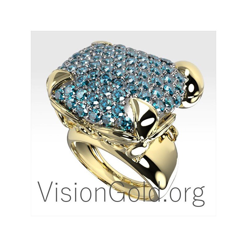 Pave Flower Ring mit Zirkonsteinen 0683