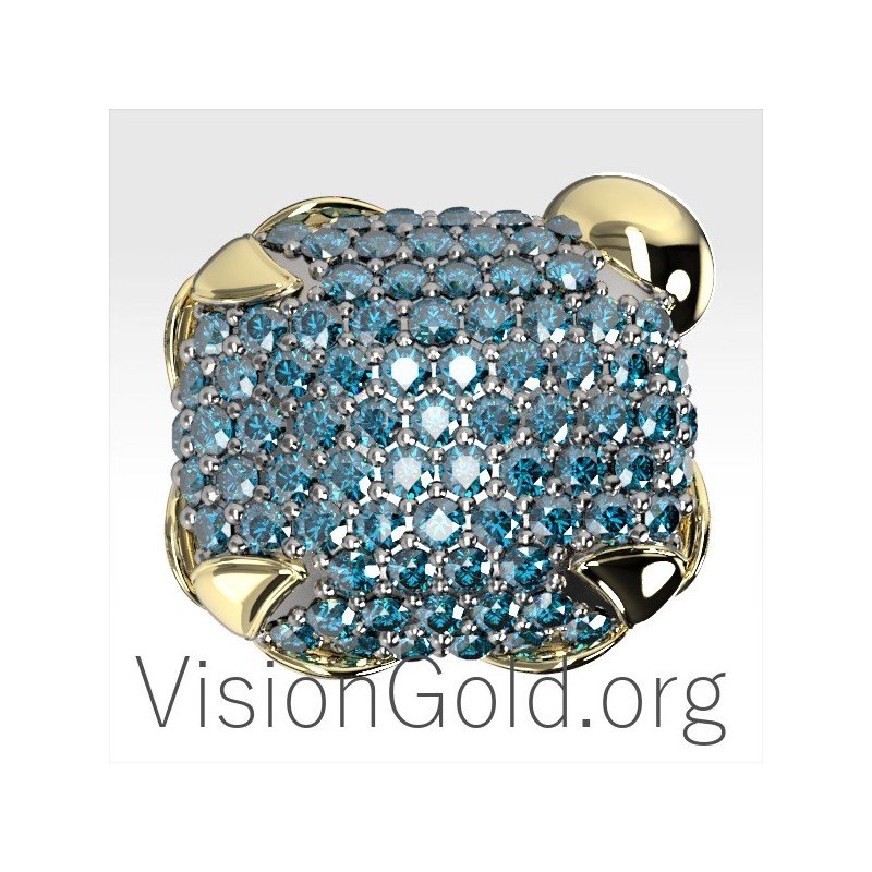 Pave Flower Ring With Zircon Stones 0683