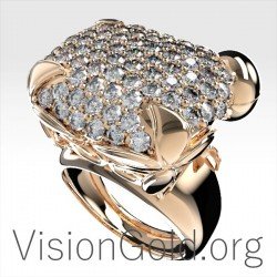 Pave Flower Ring With Zircon Stones 0683