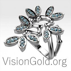 Ring aus Gold-Weißgold mit Diamanten 0687