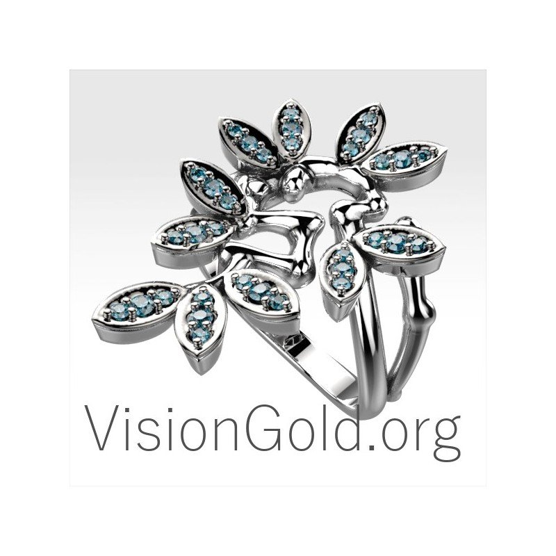 Ring aus Gold-Weißgold mit Diamanten 0687