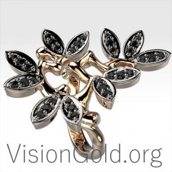 Ring aus Gold-Weißgold mit Diamanten 0687