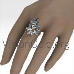 Ring aus Gold-Weißgold mit Diamanten 0687