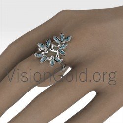Ring aus Gold-Weißgold mit Diamanten 0687
