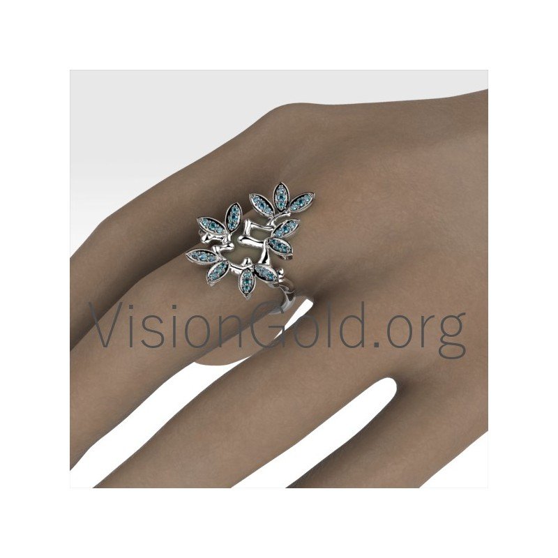 Ring aus Gold-Weißgold mit Diamanten 0687