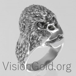 Серебряное мужское кольцо Angry Gorilla, украшения из