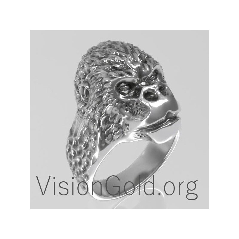 Sterling Silver Gorilla Ring 0161