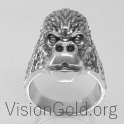 Sterling Silver Gorilla Ring 0161