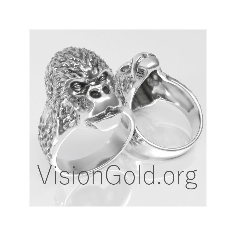 Sterling Silver Gorilla Ring 0161