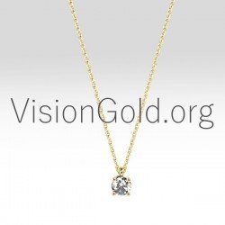 Κολιε Μονοπετρο Κ18 Λευκοχρυσο Με Διαμαντι 0002