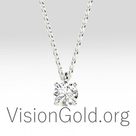 Diamond Solitaire Necklace 0,10 Ct 0003