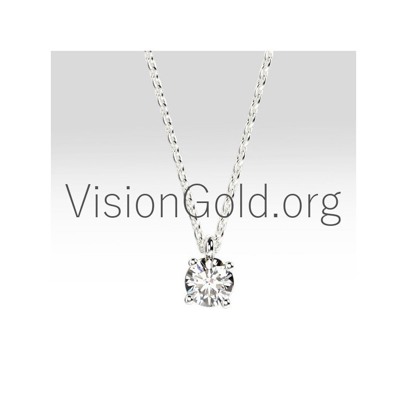 Diamond Solitaire Pendants & Necklaces 0004