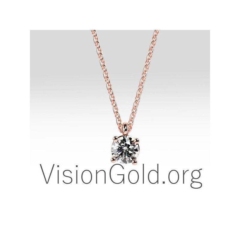 Diamond Solitaire Pendants & Necklaces 0004