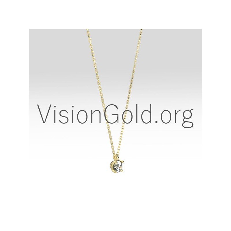 Diamond Solitaire Pendants & Necklaces 0004