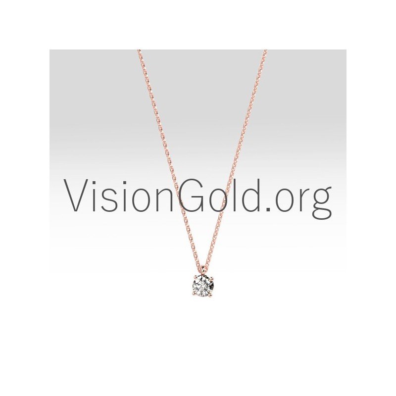 Diamond Solitaire Pendants & Necklaces 0004