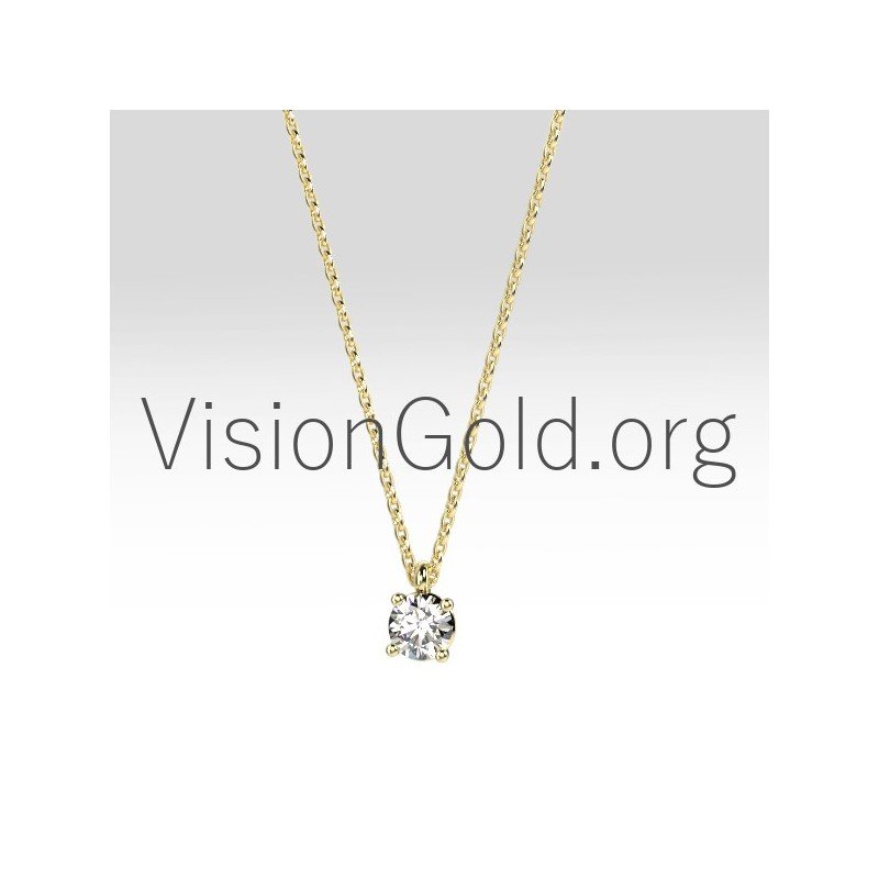 Diamond Solitaire Pendants & Necklaces 0004