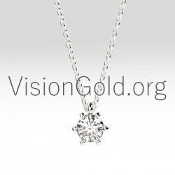 Solitaire Diamond Necklaces For Women 0005
