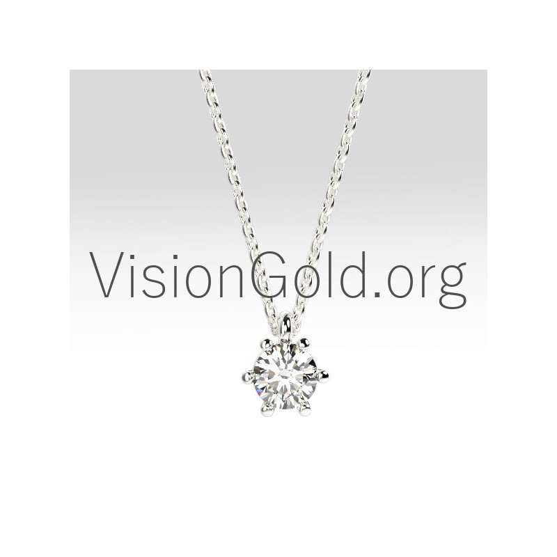 Solitaire Diamond Necklaces For Women 0005