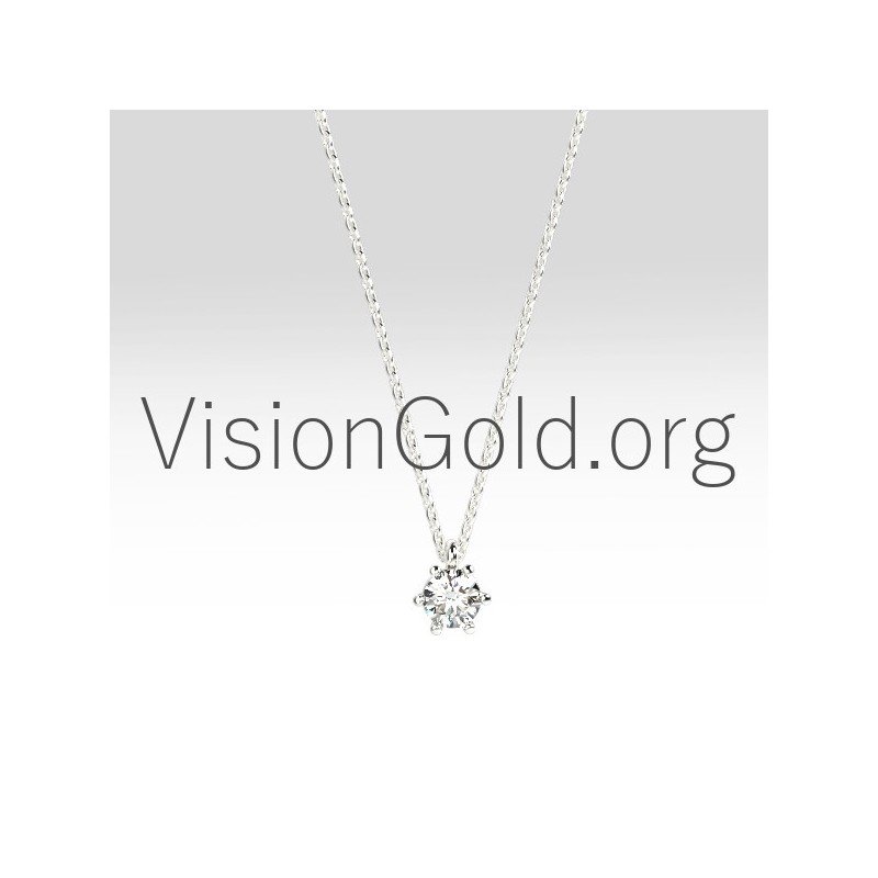 Solitaire Diamond Necklaces For Women 0005