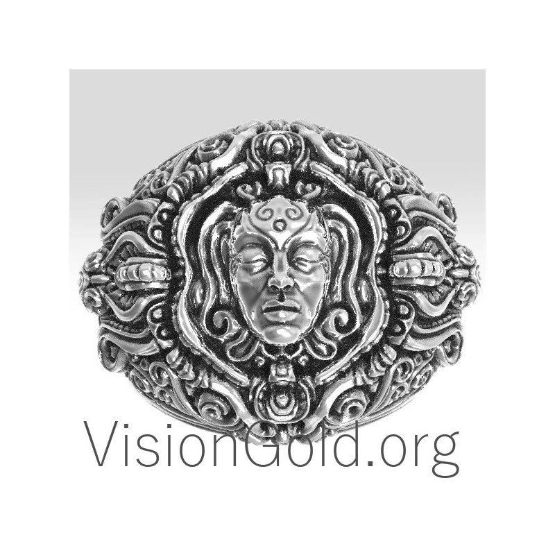 Unique Men's Vintage  Sterling Silver Rings 0162