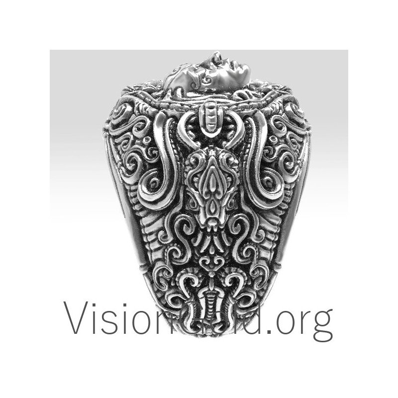 Unique Men's Vintage  Sterling Silver Rings 0162