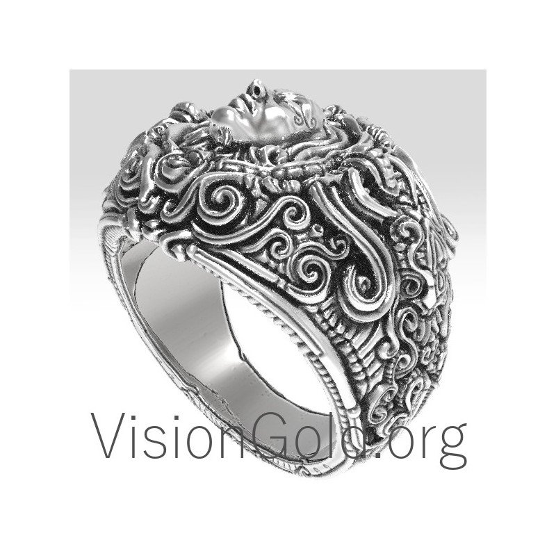 Unique Men's Vintage  Sterling Silver Rings 0162