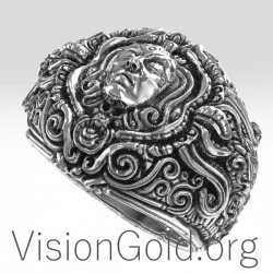 Unique Men's Vintage  Sterling Silver Rings 0162