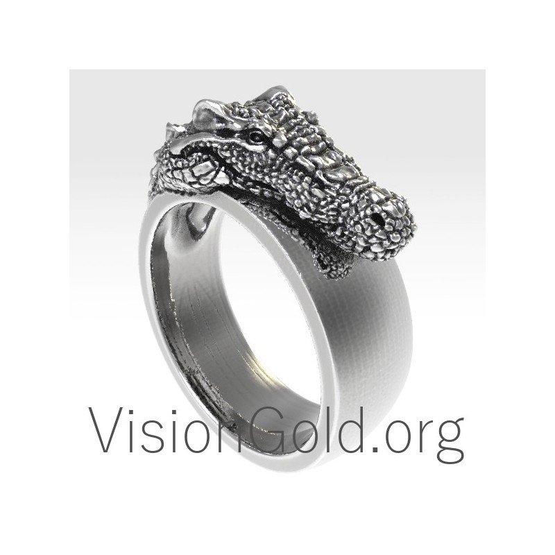Anillo de cocodrilo para hombre - Anillos para hombre 0163