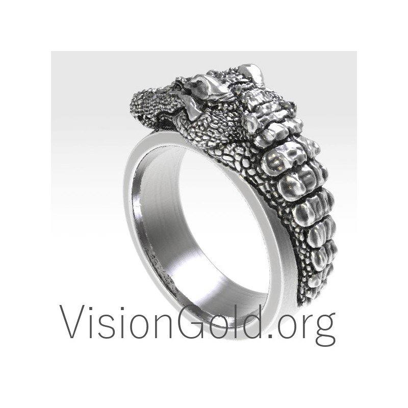 Anillo de cocodrilo para hombre - Anillos para hombre 0163