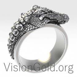 Anillo de cocodrilo para hombre - Anillos para hombre 0163
