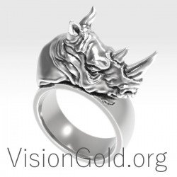 Ανδρικο Δαχτυλιδι Ρινοκερος - Ανδρικα Κοσμηματα 0165