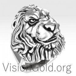 Unique Sterling Silver Men's Lion Rings 0166
