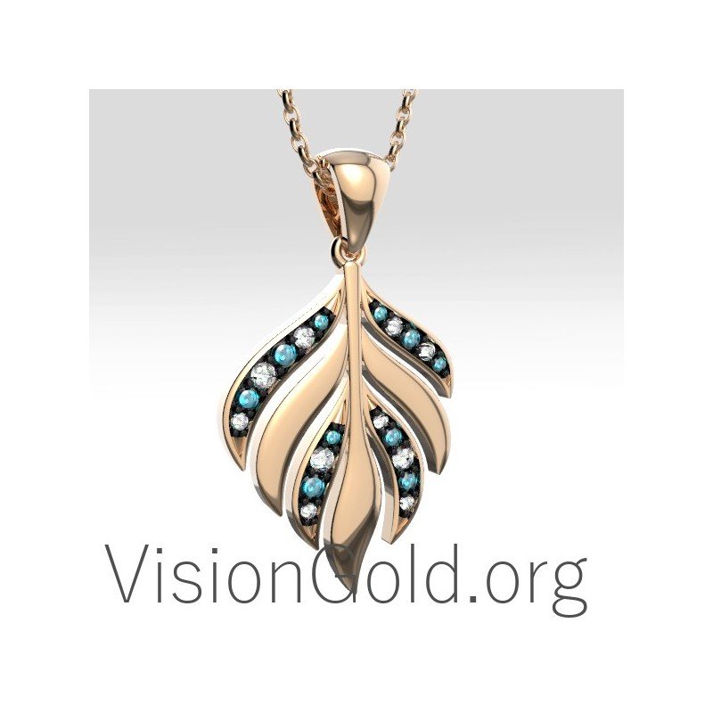 Elegant Gold-Silver Hollow Leaf Pendant Necklaces For Women 0374
