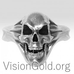 Biker Skull Ring for Men-Skull and Biker Ring Death Head Ring 0169