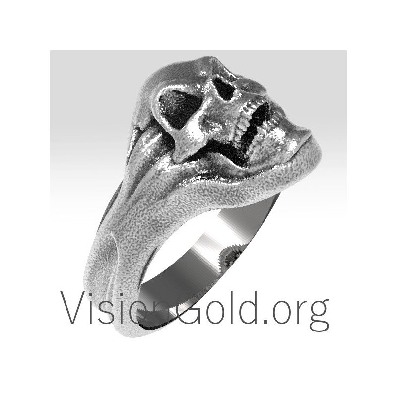 Biker Skull Ring for Men-Skull and Biker Ring Death Head Ring 0169