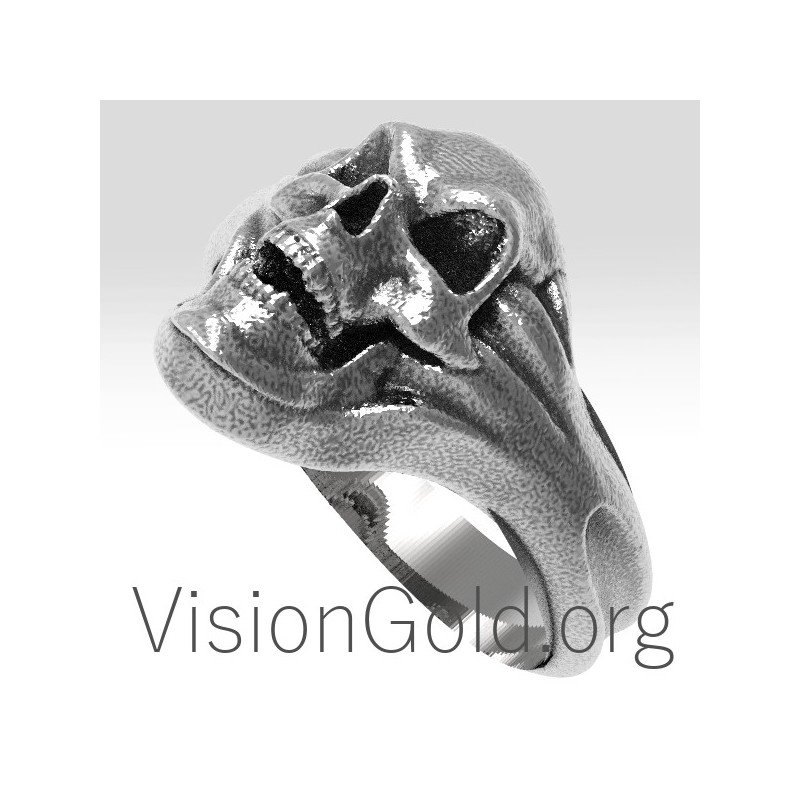 Biker Skull Ring for Men-Skull and Biker Ring Death Head Ring 0169