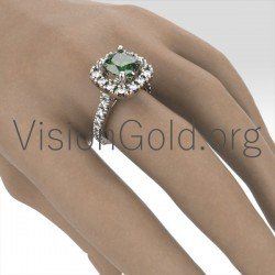 Amazing Natural Green Agate Gemstone Ring 0688