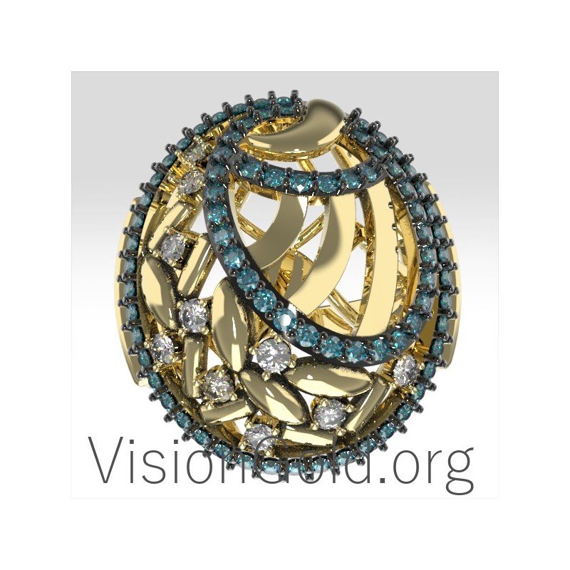 Anillo de mujer de oro con diamantes 0692